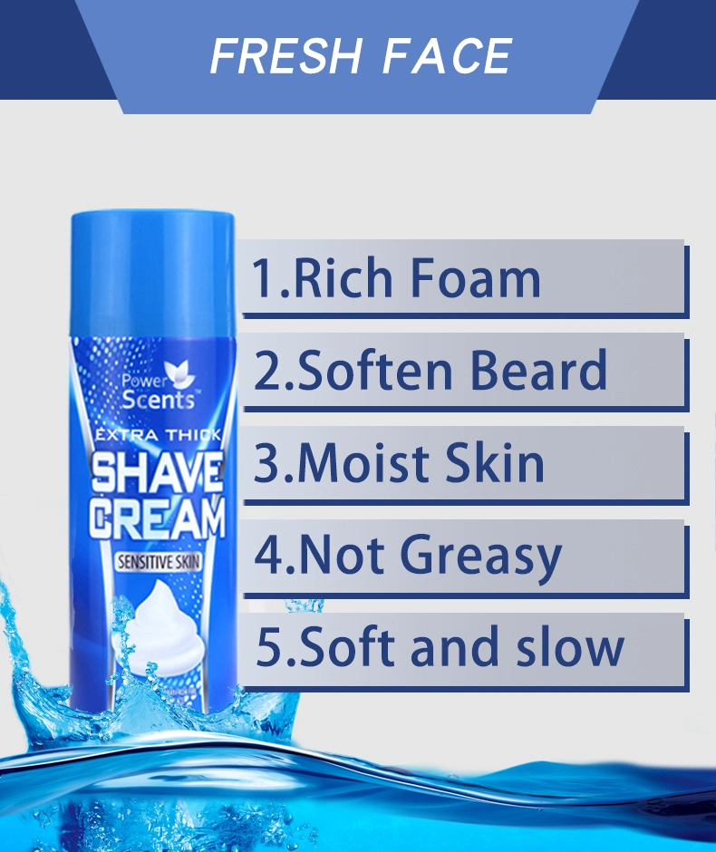 OEM Private Label Shave Foam 400ml Natural Beard Nourish Cream Shaving Foam for Men